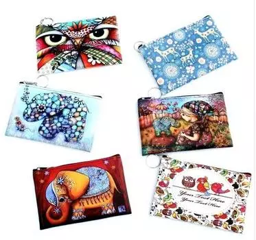 Кошелек для монет с принтом «Сова, слон, жирафы», женский клатч, женский кошелек с рисунком «нулевой», женский Zi 5