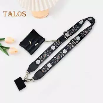 Кошелек для монет с ремешком для мобильного телефона, предотвращающим потерю, мини-держатель для карт, ремешок для подвешивания на шею с кошельком, регулируемая длина, сумка через плечо для ключей, карт, помады 1