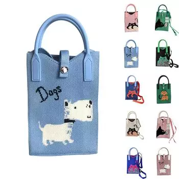 Кошелек для монет с рисунком милого сотового телефона вязаная повседневная сумка One Size армия зеленый