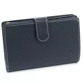 Кошелек для монет с застежкой-молнией PH0451 Dark Stitch 10915 [Kitamura] Г-образный, синий/цвет слоновой кости [Темно-синий]