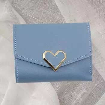 Кошелек для монет с застежкой на пуговицу, многофункциональный карман, три сгиба, тонкая строчка, короткое хранение красный