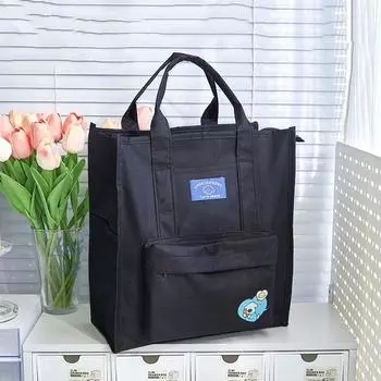 Кошелек для монет, школьная сумка-тоут, большая вместимость, ручная школьная сумка, сумка для хранения мультфильмов, для девочек бежевый