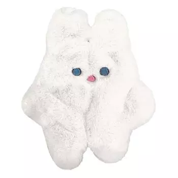 Кошелек для монет в виде кролика, плюшевый, портативный, сумка для хранения денег для детей и взрослых, белый белый