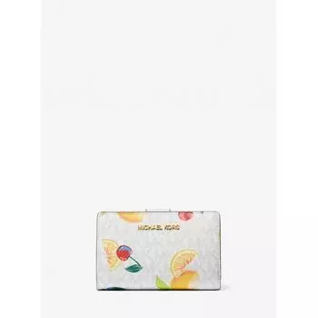 КОШЕЛЕК ДЛЯ МОНЕТ MICHAEL KORS JET SET TRAVEL С ФРУКТОВЫМ ПРИНТОМ BILFOLD 35T4GTVF6V1999 БЕЛЫЙ С ОПТИЧЕСКИМ ПРИНТОМ
