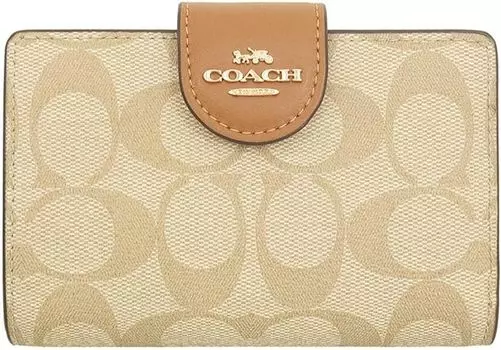 Кошелек двойного сложения C0082 Signature Средний кошелек Outlet [Coach] женский (ЛТХАКИ/СЕДЛО) [Элемент]