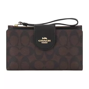 Кошелек двойного сложения C2874 Мини-кошелек Signature Brown [Coach] Женский (IMAA8 Черный) [Элемент]