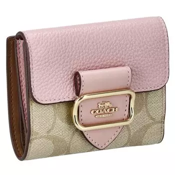 Кошелек двойного сложения CF472 Signature СВЕТЛО-РОЗОВЫЙ [Coach] женский ХАКИ/ПУДРОВЫЙ [Товар]