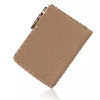 Кошелек двойного сложения из натуральной коровьей кожи, немецкий термоусадочный серый [золотистый бамбук], мужской GB-253