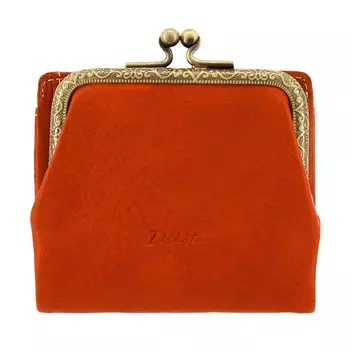 Кошелек двойного сложения из натуральной кожи, оранжевый [Dakota], женский DA-30301-34