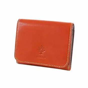 Кошелек двойного сложения из натуральной кожи оранжевый [Albero] женский AL-6435-40