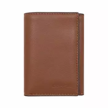 Кошелек F23845 Saddle SAD из телячьей кожи, тройной сгиб [Coach] (Трехстворчатый кошелек) Мужская Женская [Продукт Outlet] [Бренд] [Товар]