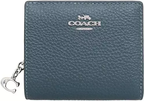 Кошелек FC2862 C2862 из черной шагреневой кожи с круглой молнией и подвеской C [Coach] (Кошелек Bifold) Женский [Продукт Outlet] [Бренд] [Товары]