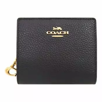 Кошелек FC2862 C2862 из черной шагреневой кожи с круглой молнией и подвеской C [Coach] (Кошелек Bifold) Женский [Продукт Outlet] [Бренд] [Товар]