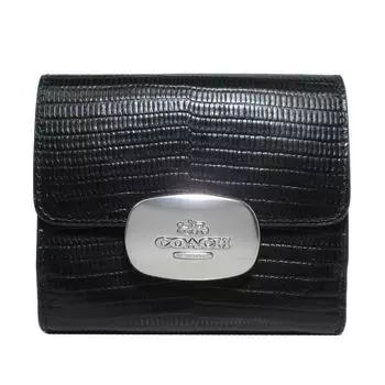 Кошелек FCR395 CR395 Черный Элиза тисненый кожаный кошелек ящерицы маленький [Coach] (двойной кошелек) Женский [Продукт Outlet] [Бренд] [Товар] чёрный