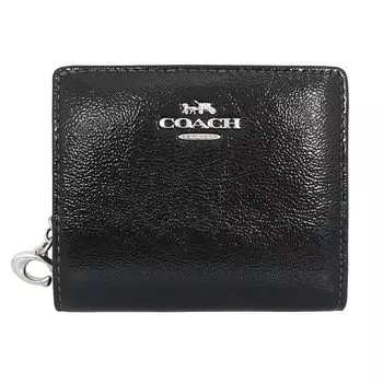 Кошелек FCW790 CW790 из черной лакированной кожи с круглой молнией и подвеской C [Coach] (Кошелек Bifold) Женский [Продукт Outlet] [Бренд] [Товар]