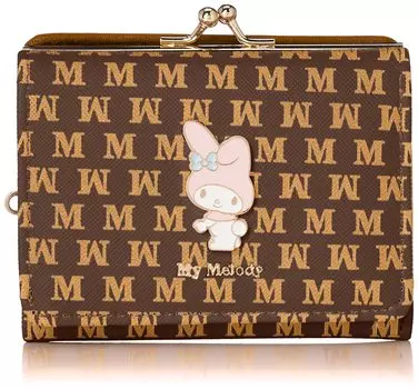 Кошелек Gamaguchi Monogram SR8 Ladies My Melody Chocolate [Aldi] в три сложения
