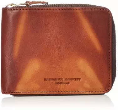 Кошелек Hamnett Luxury Italian Vegetable Tannin Leather FLUID с круглой молнией оранжевого цвета [Catherine London] оранжевый