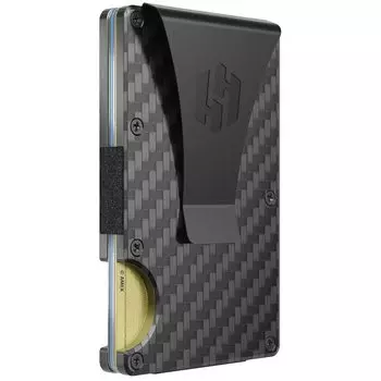 Кошелек Hayvenhurst Reinvented Design Minimal Blocks RFID вмещает 12 карт Money Carbon для мужчин — тонкий и бесшовный, со сканерами и зажимом, волоконный, компактный.