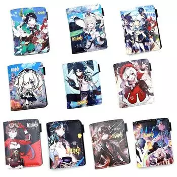 Кошелек из аниме-кожи PU с рисунком для девочек и мальчиков, держатель для монет и карт