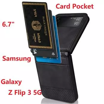 Кошелек из искусственной кожи для Samsung Galaxy Z Flip 3 Flip 4 Case 5g Защитный чехол для книжного кармана и карты Z Flip 3 5G чистый