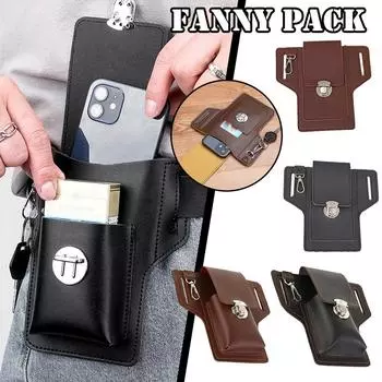 Кошелек из искусственной кожи, кошелек, сумка для мобильного телефона, мужская поясная сумка, чехол для телефона, поясная сумка Standard чёрный