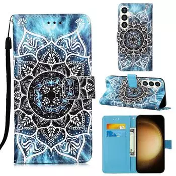 Кошелек из искусственной кожи Mandala с откидной крышкой и фоторамкой для iPhone Samsung Huawei Honor Xiaomi Redmi Oppo vivo Google TCL Infinix... Tecno Camon 30