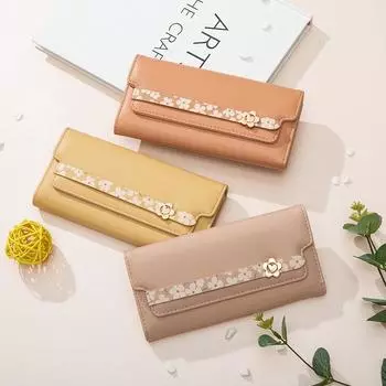 Кошелек из искусственной кожи с пряжкой и принтом, многофункциональная женская сумка жёлтый