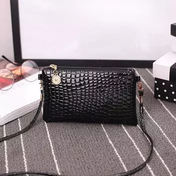 Кошелек из крокодиловой кожи для женщин, кошелек для монет, новая модная маленькая сумка на запястье, высококачественный кошелек для монет из искусственной кожи, застежка-молния, однотонные конфетные цвета