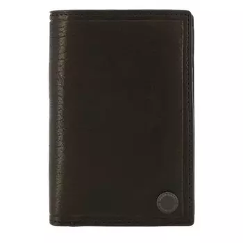 Кошелек из натуральной кожи для монет 730616, складной кошелек коробочного типа, портмоне из коровьей кожи, черный [Takeokikuchi], полудлинный, мужской [01]