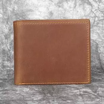 Кошелек из натуральной кожи для мужчин с карманом для монет, мужской кожаный кошелек с несколькими картами, новый подарочный зажим для денег из коровьей кожи с защитой от магнитного поля и защитой от радиочастотной идентификации коричневый
