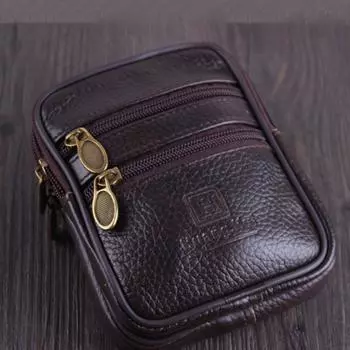 Кошелек из натуральной кожи, сумка для телефона, поясная сумка с карманом для монет, поясные сумки для мужчин 17CM-Three