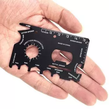 Кошелек из нержавеющей стали, размер карты, открытый кемпинг, снаряжение для выживания, карманный многофункциональный инструмент