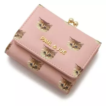Кошелек Joe Trifold Mini Wallet с застежкой-застежкой Nunet из искусственной кожи со сплошным узором АКСЕССУАРЫ Cat Cute Pink [Paul & Joe] [Paul & Accessories]