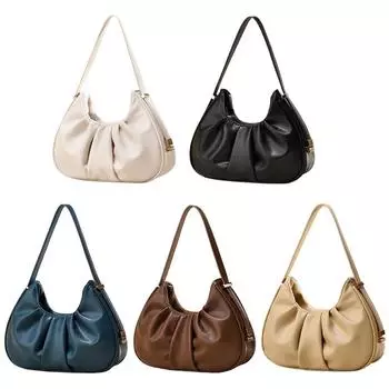 Кошелек-клатч Hobo с рюшами из искусственной кожи, небольшой кошелек с облачным дизайном, однотонный кошелек Y2K, сумка для подмышек для женщин и девочек хаки