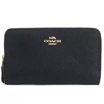 Кошелек кожаный с круглой молнией, черный [Coach] женский 58584-liblk [Товар] чёрный