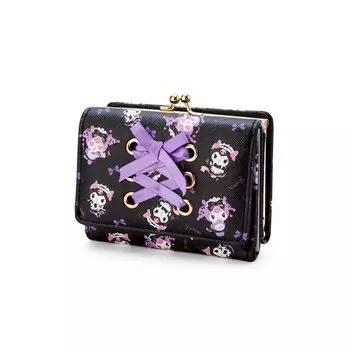 Кошелек Kuromi, кошелек с застежкой, кошелек тройного сложения, кожаный, женский, для девочек, милый, стильный, популярный, маленький кошелек, кошелек для монет, компактный, студенческий, легкий