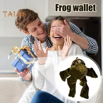 Кошелек-лягушка для монет, плюшевый бархатный кошелек-лягушка, кошелек с замком-поцелуем, кошелек для денег, плюшевая игрушка-лягушка для наличных, карт, ключей, подарок для влюбленных в лягушку зелёный