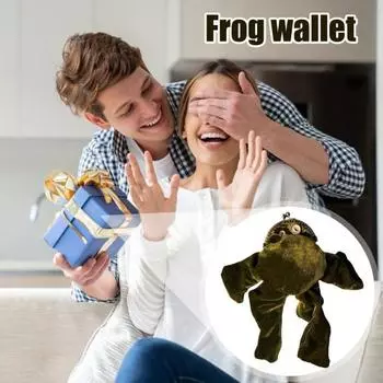 Кошелек-лягушка для монет, плюшевый бархатный кошелек-лягушка, кошелек с замком-поцелуем, денежный мешочек-лягушка