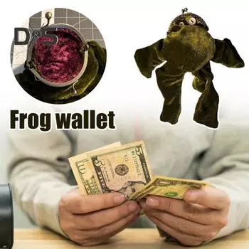 Кошелек-лягушка для монет, плюшевый бархатный кошелек-лягушка, кошелек с замком-поцелуем, кошелек для денег, плюшевая игрушка-лягушка для наличных, карт, ключей, подарок для влюбленных в лягушку зелёный