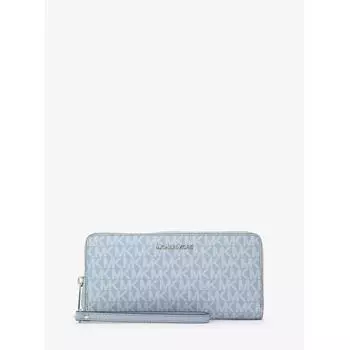 КОШЕЛЕК MICHAEL KORS JET SET TRAVEL CONTINENTAL БОЛЬШОЙ MK SIGNATURE 35S4STVE7B1376 БЛЕДНО-СИНИЙ
