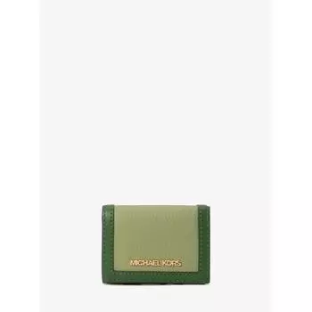 КОШЕЛЕК MICHAEL KORS JET SET TRAVEL TRIFOLD НА МОЛНИИ ОЧЕНЬ МАЛЕНЬКИЙ 35S4GTVD0L5669 ЗЕЛЕНЫЙ ПАПОРОТНИК МУЛЬТИ