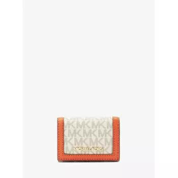 КОШЕЛЕК MICHAEL KORS JET SET TRAVEL TRIFOLD НА МОЛНИИ МАЛЕНЬКИЙ MK SIGNATURE 35F3GTVD0B9013 POPPY MULTI