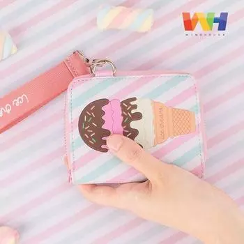 Кошелек на ремешке на молнии, кошелек открытого типа для девочек-студенток