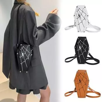 Кошелек-паук на Хэллоуин, маленькая сумка через плечо, модная сумка для аксессуаров на Хэллоуин чёрный