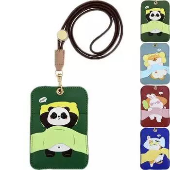 Кошелек Prahome Sleeping Animal с ожерельем и ожерельем для карточек с несколькими карманами