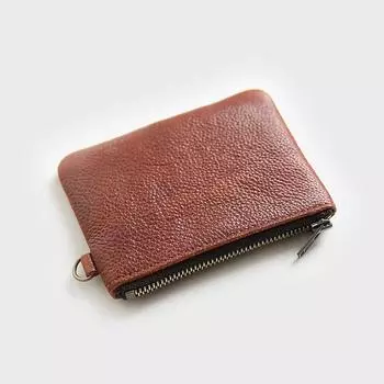 Кошелек ручной работы из кожи для мелочи, мини-кошелек для мелочи, винтажная сумка для ключей и монет на молнии чёрный