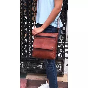 Кошелек ручной работы из кожи, женская кожаная сумка, кожаный кошелек для женщин, сумка через плечо, дорожная сумка для женщин 10 x 10 x 2 in коричневый