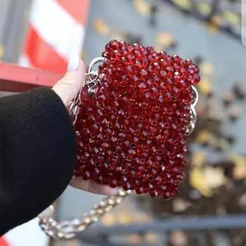 Кошелек ручной работы из ткани с длинной цепочкой для женщин, сумки знаменитостей, сумки для телефона с верхней ручкой