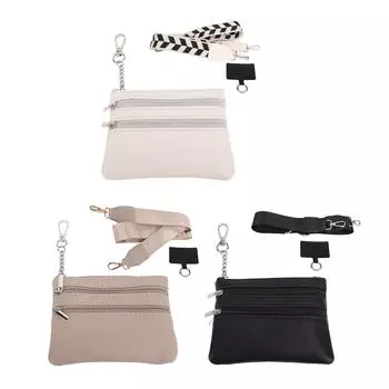 Кошелек с ремешком на запястье, ПУ, несколько отделений, кошелек с ремешком из нейлона Black Bag Black Strap