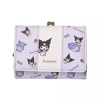 кошелек с Sanrio Kuromi [Aldi] тройного сложения с застежкой, Персонажи, SR36-2, Женский,